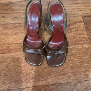 Vintage yves Saint Laurent Brown leather Women's Slingback heels size 6.5
